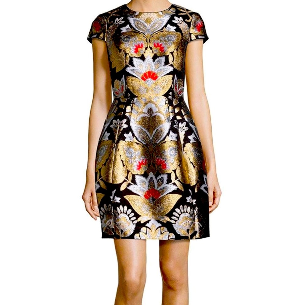 Ted Baker Imoen Orient Jacquard Dress - Sz 3 (UsM)